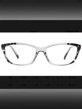 Translucent Gray and Black Women’s Rectangular Small Eyeglasses Frame